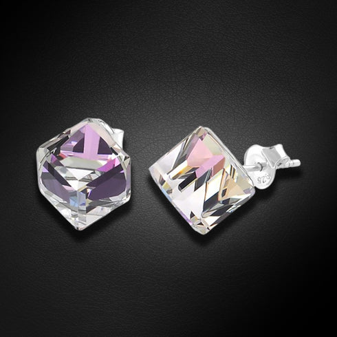 Серебряные серьги "Rubikona II (Vitrail Light)" с кристаллами Swarovski™